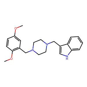 3-{[4-(2,5-dimethoxybenzyl)piperazin-1-yl]methyl}-1H-indole structure