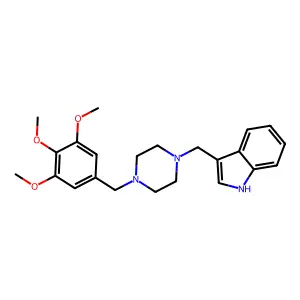 3-[[4-[(3,4,5-trimethoxyphenyl)methyl]piperazin-1-yl]methyl]-1H-indole structure