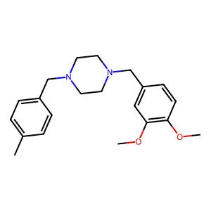 1-[(3,4-Dimethoxyphenyl)methyl]-4-[(4-methylphenyl)methyl]piperazine structure