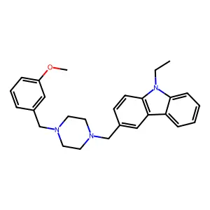 9-Ethyl-3-[[4-[(3-methoxyphenyl)methyl]piperazin-1-yl]methyl]carbazole structure