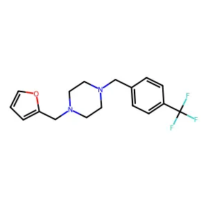 1-(Furan-2-ylmethyl)-4-[4-(trifluoromethyl)benzyl]piperazine structure