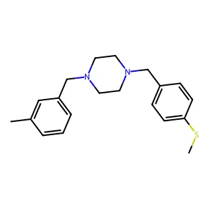 1-[(3-Methylphenyl)methyl]-4-[(4-methylsulfanylphenyl)methyl]piperazine structure