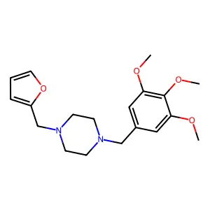 1-(Furan-2-ylmethyl)-4-[(3,4,5-trimethoxyphenyl)methyl]piperazine structure