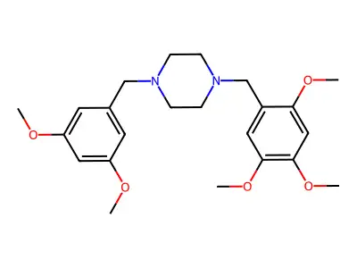 1-[(3,5-Dimethoxyphenyl)methyl]-4-[(2,4,5-trimethoxyphenyl)methyl]piperazine structure