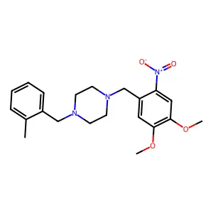 1-[(4,5-Dimethoxy-2-nitrophenyl)methyl]-4-[(2-methylphenyl)methyl]piperazine structure