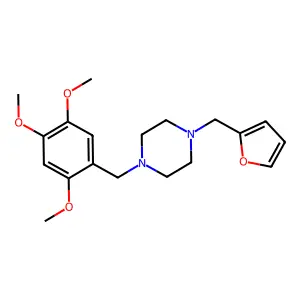 1-(Furan-2-ylmethyl)-4-[(2,4,5-trimethoxyphenyl)methyl]piperazine structure