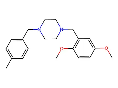 1-(2,5-Dimethoxybenzyl)-4-(4-methylbenzyl)piperazine structure