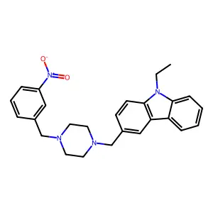 9-Ethyl-3-[[4-[(3-nitrophenyl)methyl]piperazin-1-yl]methyl]carbazole structure