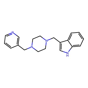 3-{[4-(pyridin-3-ylmethyl)piperazin-1-yl]methyl}-1H-indole structure
