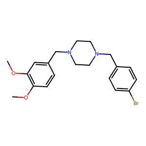 1-[(4-Bromophenyl)methyl]-4-[(3,4-dimethoxyphenyl)methyl]piperazine structure