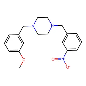 1-[(3-Methoxyphenyl)methyl]-4-[(3-nitrophenyl)methyl]piperazine structure