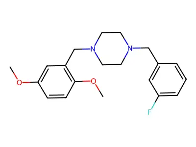 1-(2,5-Dimethoxybenzyl)-4-(3-fluorobenzyl)piperazine structure