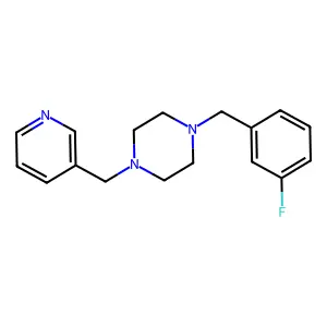 1-(3-Fluorobenzyl)-4-(pyridin-3-ylmethyl)piperazine structure