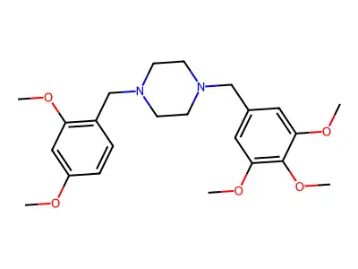 1-[(2,4-Dimethoxyphenyl)methyl]-4-[(3,4,5-trimethoxyphenyl)methyl]piperazine structure