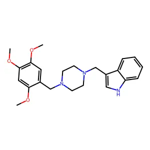 3-[[4-[(2,4,5-trimethoxyphenyl)methyl]piperazin-1-yl]methyl]-1H-indole structure