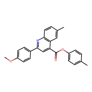 4-Methylphenyl 2-(4-methoxyphenyl)-6-methyl-4-quinolinecarboxylate structure