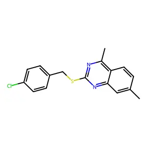 2-[(4-Chlorobenzyl)thio]-4,7-dimethylquinazoline structure