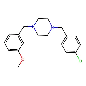 1-[(4-Chlorophenyl)methyl]-4-[(3-methoxyphenyl)methyl]piperazine structure