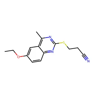 3-(6-Ethoxy-4-methylquinazolin-2-yl)sulfanylpropanenitrile structure
