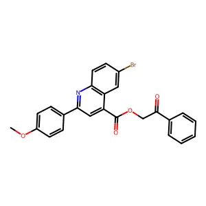 2-Oxo-2-phenylethyl 6-bromo-2-(4-methoxyphenyl)quinoline-4-carboxylate structure