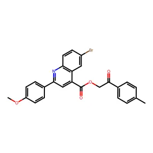 2-(4-Methylphenyl)-2-oxoethyl 6-bromo-2-(4-methoxyphenyl)-4-quinolinecarboxylate structure