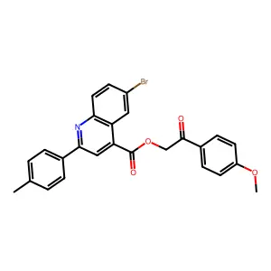 2-(4-Methoxyphenyl)-2-oxoethyl 6-bromo-2-(4-methylphenyl)-4-quinolinecarboxylate structure