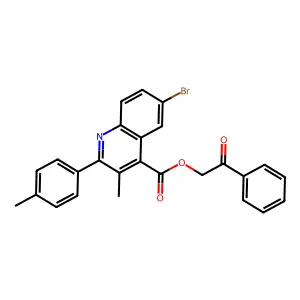2-Oxo-2-phenylethyl 6-bromo-3-methyl-2-(4-methylphenyl)-4-quinolinecarboxylate structure