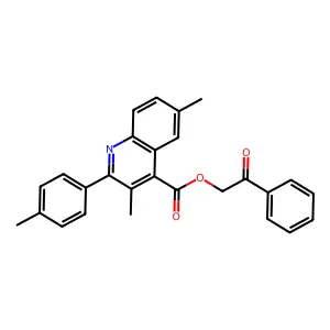 2-Oxo-2-phenylethyl 3,6-dimethyl-2-(4-methylphenyl)-4-quinolinecarboxylate structure