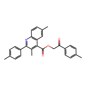 2-(4-methylphenyl)-2-oxoethyl 3,6-dimethyl-2-(4-methylphenyl)-4-quinolinecarboxylate structure