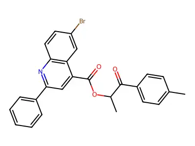 1-(4-Methylphenyl)-1-oxopropan-2-yl 6-bromo-2-phenylquinoline-4-carboxylate structure