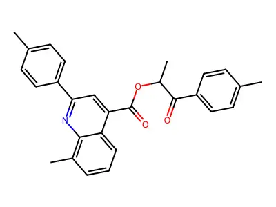 [1-(4-methylphenyl)-1-oxopropan-2-yl] 8-methyl-2-(4-methylphenyl)quinoline-4-carboxylate structure