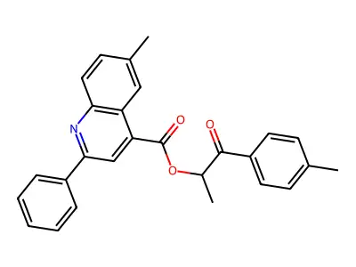 1-Methyl-2-(4-methylphenyl)-2-oxoethyl 6-methyl-2-phenyl-4-quinolinecarboxylate structure