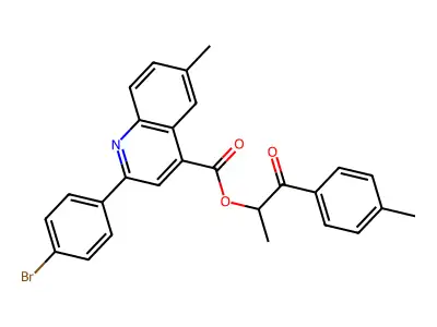 1-ME-2-(4-Methylphenyl)-2-oxoethyl 2-(4-bromophenyl)-6-ME-4-quinolinecarboxylate structure