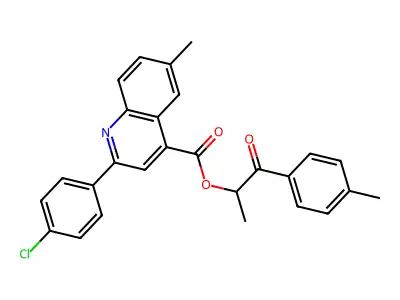 1-ME-2-(4-Methylphenyl)-2-oxoethyl 2-(4-chloro-PH)-6-ME-4-quinolinecarboxylate structure