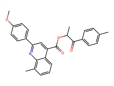 1-ME-2-(4-Methylphenyl)-2-oxoethyl 2-(4-methoxy-PH)-8-ME-4-quinolinecarboxylate structure