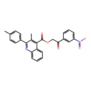 2-(3-Nitrophenyl)-2-oxoethyl 3-methyl-2-(4-methylphenyl)-4-quinolinecarboxylate structure