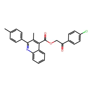 2-(4-Chlorophenyl)-2-oxoethyl 3-methyl-2-(4-methylphenyl)-4-quinolinecarboxylate structure