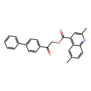 2-(Biphenyl-4-yl)-2-oxoethyl 2,6-dimethylquinoline-4-carboxylate structure