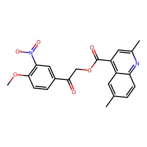 2-(4-Methoxy-3-nitrophenyl)-2-oxoethyl 2,6-dimethylquinoline-4-carboxylate structure