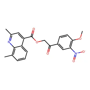 2-(4-Methoxy-3-nitrophenyl)-2-oxoethyl 2,8-dimethylquinoline-4-carboxylate structure