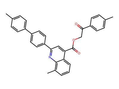 2-Oxo-2-(p-tolyl)ethyl 8-methyl-2-(4'-methyl-[1,1'-biphenyl]-4-yl)quinoline-4-carboxylate structure