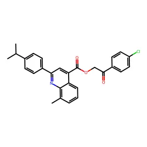 2-(4-Chlorophenyl)-2-oxoethyl 2-(4-isopropylphenyl)-8-ME-4-quinolinecarboxylate structure