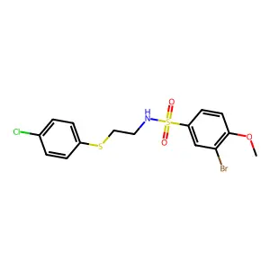 3-bromo-N-[2-(4-chlorophenyl)sulfanylethyl]-4-methoxybenzenesulfonamide structure