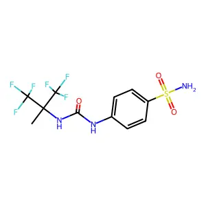 1-(1,1,1,3,3,3-hexafluoro-2-methylpropan-2-yl)-3-(4-sulfamoylphenyl)urea structure
