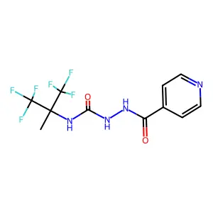 1-(1,1,1,3,3,3-Hexafluoro-2-methylpropan-2-yl)-3-(pyridine-4-carbonylamino)urea structure