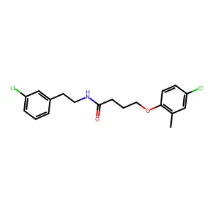 4-(4-chloro-2-methylphenoxy)-N-[2-(3-chlorophenyl)ethyl]butanamide structure