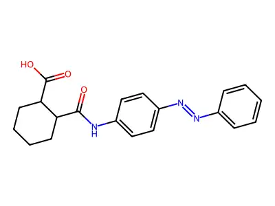2-({4-[(E)-phenyldiazenyl]phenyl}carbamoyl)cyclohexanecarboxylic acid structure