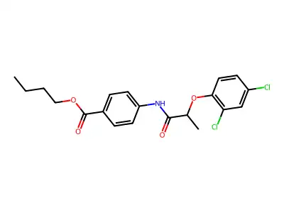 Butyl 4-[2-(2,4-dichlorophenoxy)propanoylamino]benzoate structure