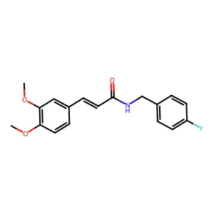 (E)-3-(3,4-dimethoxyphenyl)-N-[(4-fluorophenyl)methyl]prop-2-enamide structure