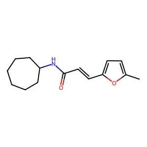 (E)-N-cycloheptyl-3-(5-methylfuran-2-yl)prop-2-enamide structure